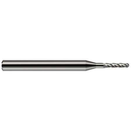 HARVEY TOOL Miniature End Mill - 4 Flute - Ball 0.1250" (1/8) Cutter DIA x 0.3750" (3/8) Length of Cut 805808